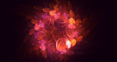 3D görüntüleme teknolojisi soyut fraktal arkaplan