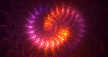 3D görüntüleme teknolojisi soyut fraktal arkaplan