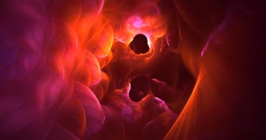 Soyut çok renkli fraktal ışık arkaplanı 3B görüntüleme