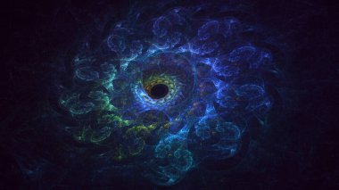 3B soyut renkli fraktal ışık arkaplanı oluşturma