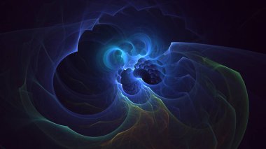 3B soyut renkli fraktal ışık arkaplanı oluşturma