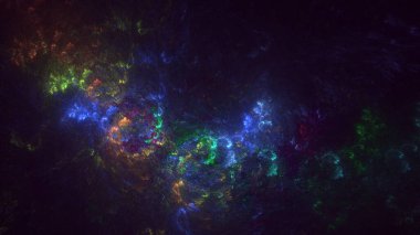 3B soyut renkli fraktal ışık arkaplanı oluşturma