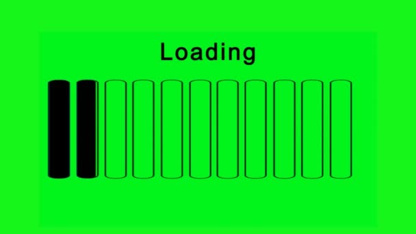 Loading bars horizontally - green screen effect — Stock Video