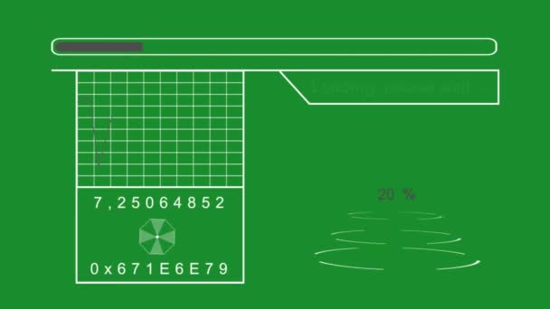 Barra de carga HUD pantalla verde — Vídeo de stock