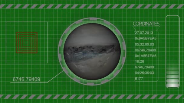 Всесвіт Sci Fi HUD анімація зелений екран — стокове відео