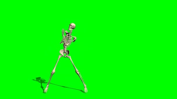 Skeleton dans - groene scherm effect — Stockvideo