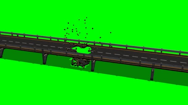 Pont destruction de la chaussée - effet écran vert 