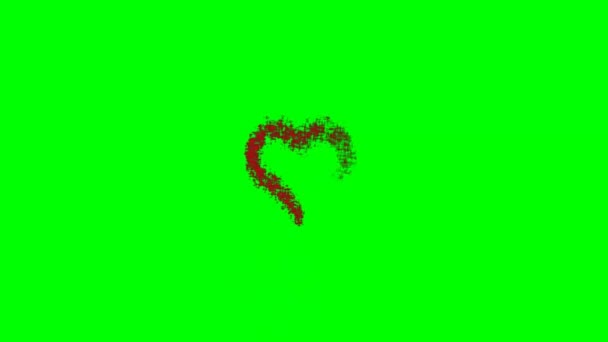 Different heart variations - green screen effect — Stock Video