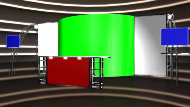 Virtual studio background - green screen — Stock Video