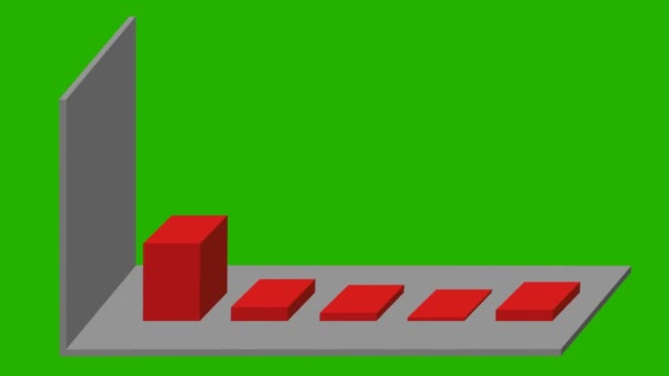 Graphique à barres 3D animé - différentes couleurs - écran vert 