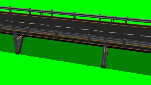 Bridge roadway destruction - green screen effect — Stock Video