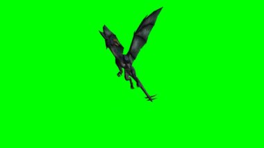 Uçan ejderha wyvern yeşil yeşil