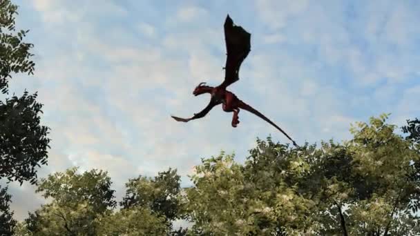 Dragão voador wyvern — Vídeo de Stock