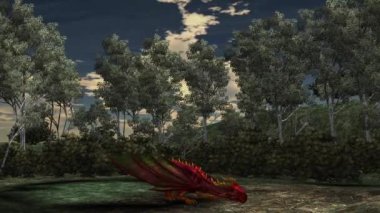 Ejderha animasyonu - yeşil ekran