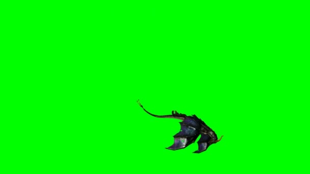 Dragon attacking - green screen — Stock Video