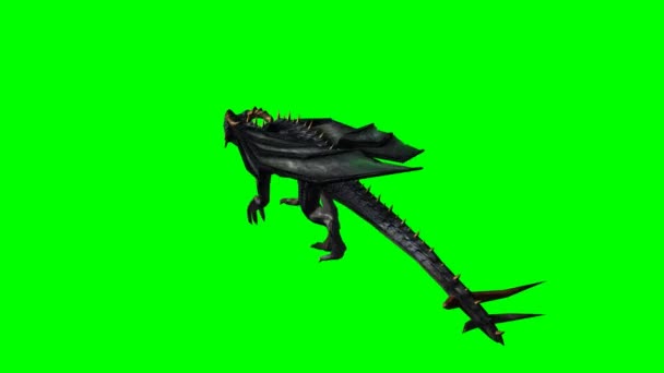 ドラゴン - 緑の実行画面 — ストック動画