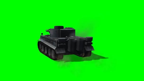 Vojenské obrněné bojové vozidlo v jízdě na zelené obrazovce — Stock video