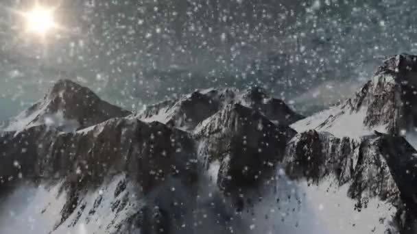 Snowfall in the mountains - individual components on green screen — Stock Video