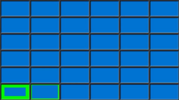 アニメーション化されたビデオ ・ ウォール - 緑 - ブルー スクリーン — ストック動画