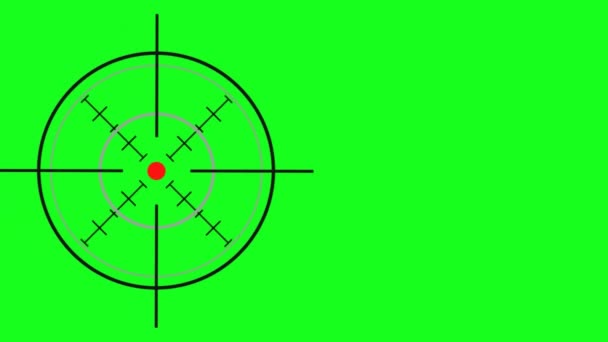 Olika crosshair - grön skärmeffekt — Stockvideo