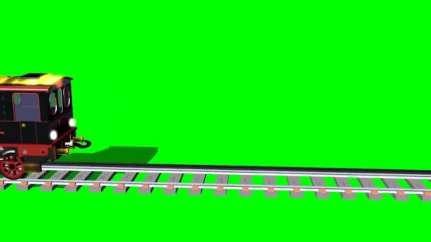 kreslený vlak na stopy - různé výlety - zelená obrazovka