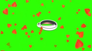 Alyans arasında düşen kalpler - yeşil ekran döndürme