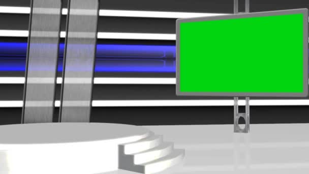 Virtueller Studiohintergrund - grüner Bildschirm — Stockvideo