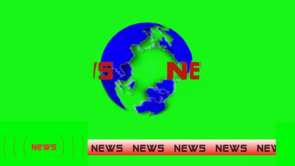 Анимация элементов новостей - зеленый экран — стоковое видео