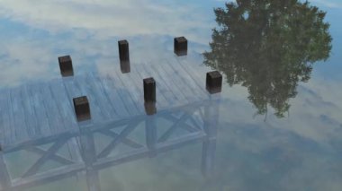 Gölde günbatımında rıhtım