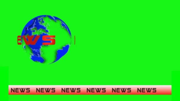 Animação de elemento de notícias - tela verde — Vídeo de Stock