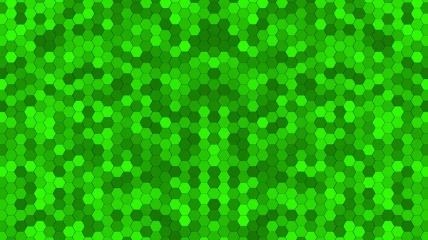 Fondo Verde Abstracto Mosaico Hexágonos Diferentes Tonos Color Ilustración — Foto de Stock