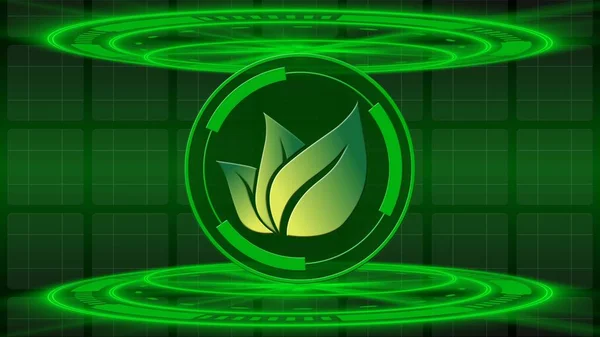 Abstrakte Grafik Für Ein Grünes Energiekonzept Grüne Blätter Kreisrahmen Zwischen — Stockfoto