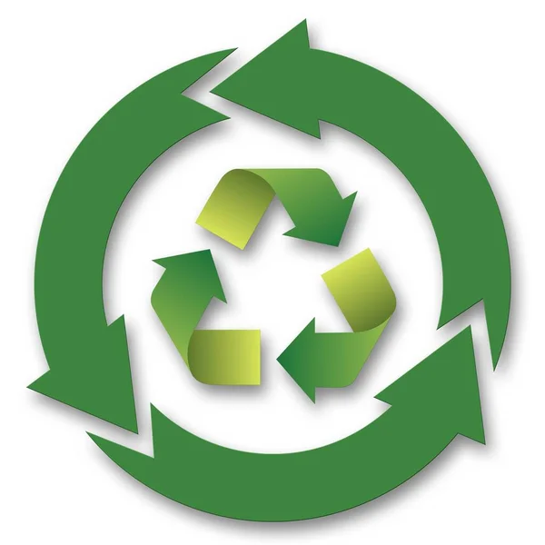 Símbolo Reciclagem Reutilização Reciclagem Papel Isolado Fundo Branco Ilustração — Fotografia de Stock
