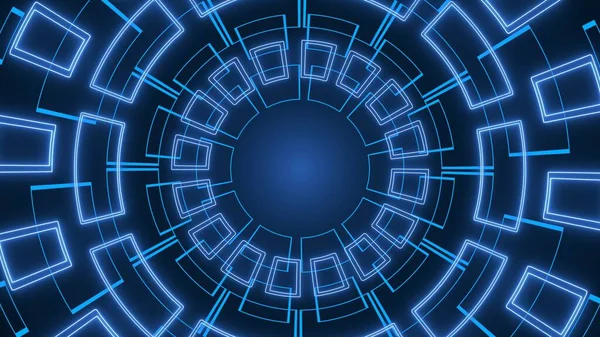 Technischer Hintergrund Kreisförmig Angeordnet Grafische Elemente Blau Illustration — Stockfoto