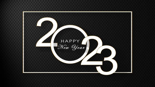 Year 2023 Frame Long Shadow Carbon Background Illustration — Stockfoto