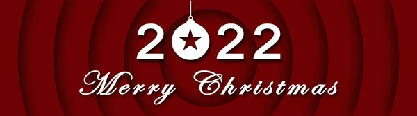 Merry Christmas 2022 Banner Red Background Illustration — Stok fotoğraf