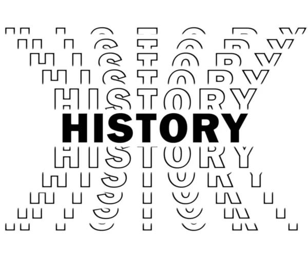 History 对白色背景具有重复效果的黑色字母 3D说明 — 图库照片
