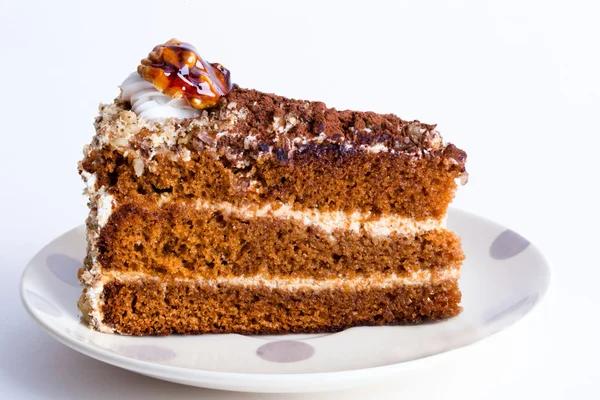 Honey cake with walnuts — Stock Photo, Image