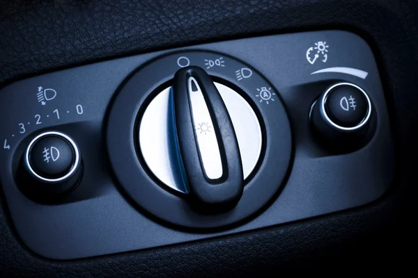 Headlights switch in a car. — Stock Photo, Image
