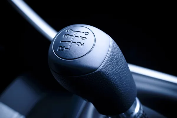 Lever of manual  transmission in auto, vehicle. — Stock Photo, Image