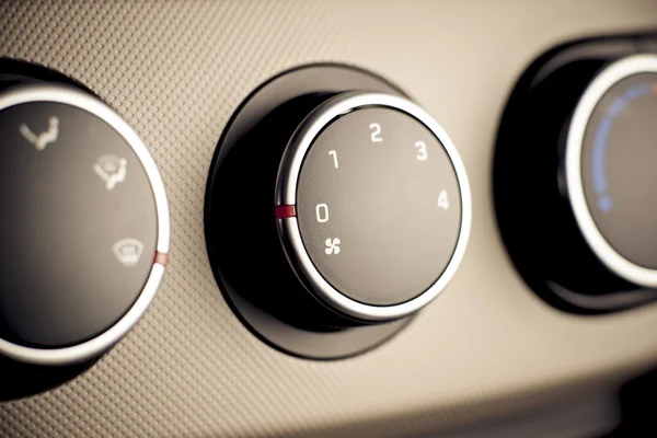 Klimatu ovládá přístrojovou deskou v autě, vozidlo. Stock Snímky