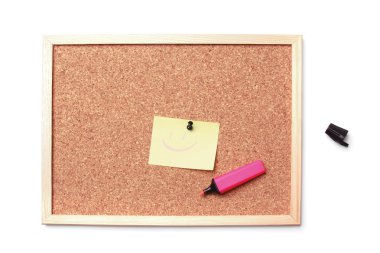 Cork board üzerinde Not