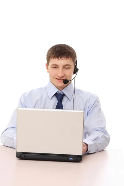 Male customer service consultant working — Stock Photo, Image