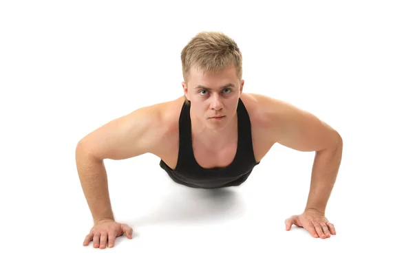 Young muscular man training — Stock Photo, Image