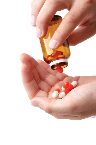 Pills in Hands — Stock Photo, Image