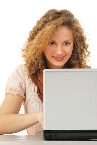 Girl with laptop — Stock Photo, Image