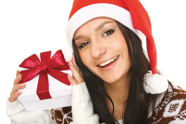 Vrouw jurken als een sexy santa — Stockfoto