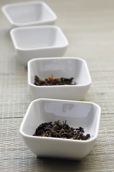 Tea in white bowls — Stock Photo, Image