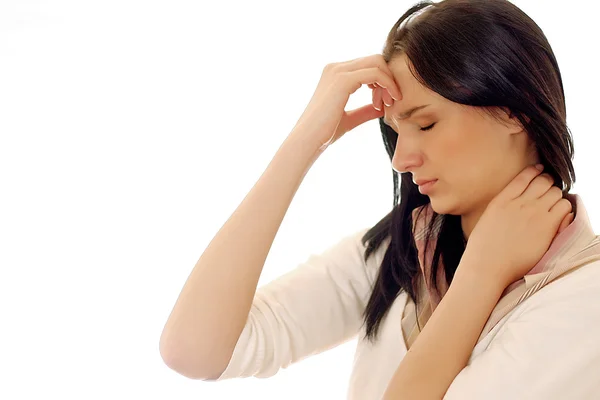 Mujer con dolor de cabeza — Foto de Stock