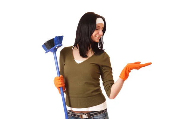 Mujer de limpieza feliz —  Fotos de Stock